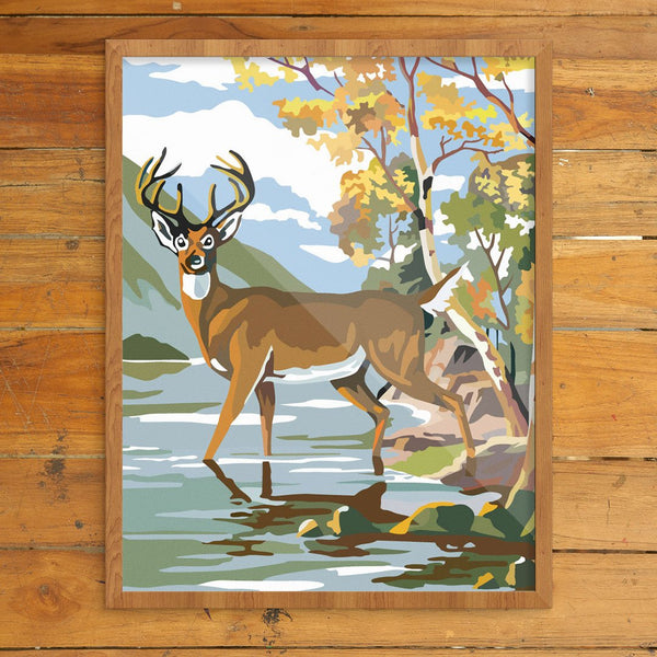 Paint By Number Deer & Lake Print