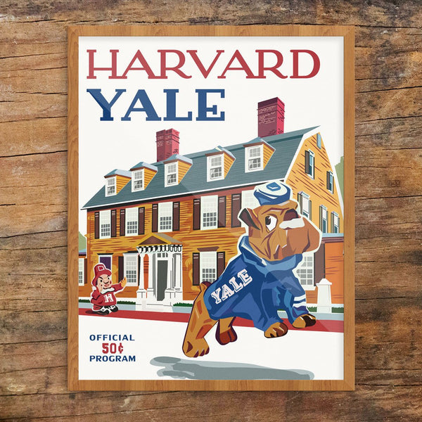 Harvard Yale Mascots in Harvard Square Print