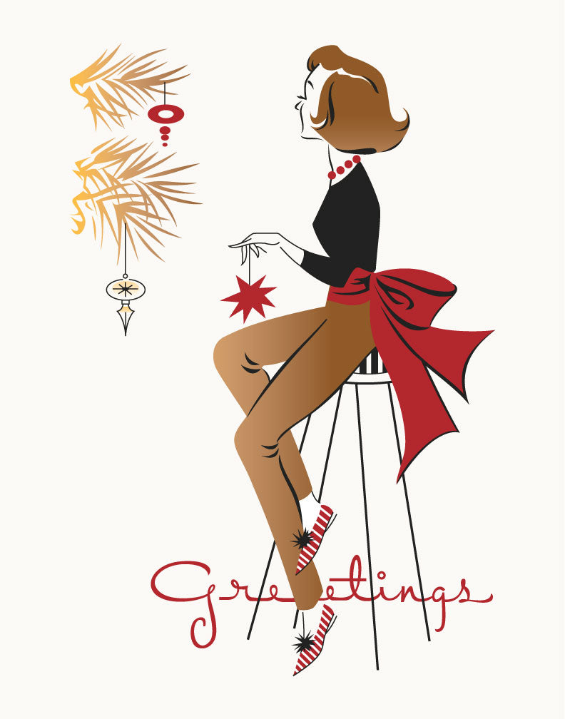 Christmas Greetings Woman Magnet