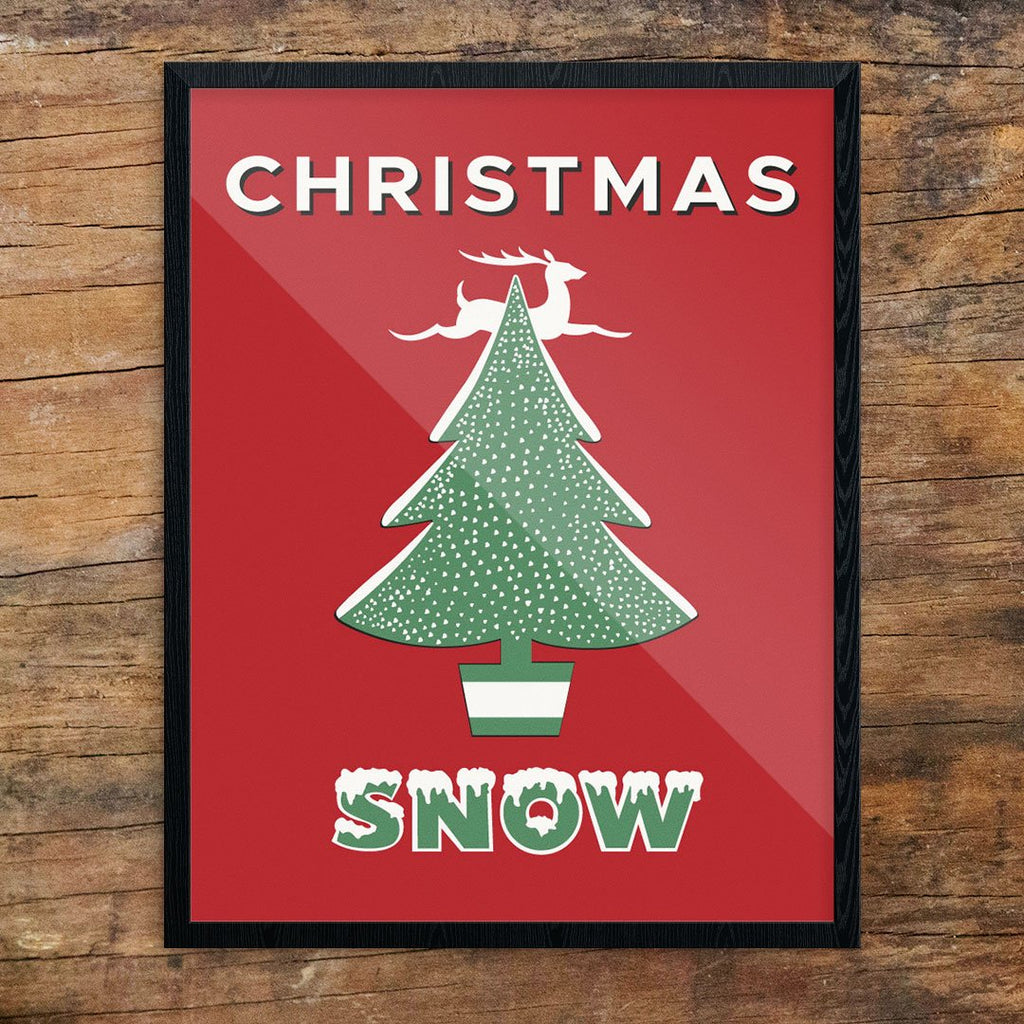 Christmas Snow Retro 11 x 14 Print