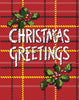 Christmas Greetings on Plaid Magnet