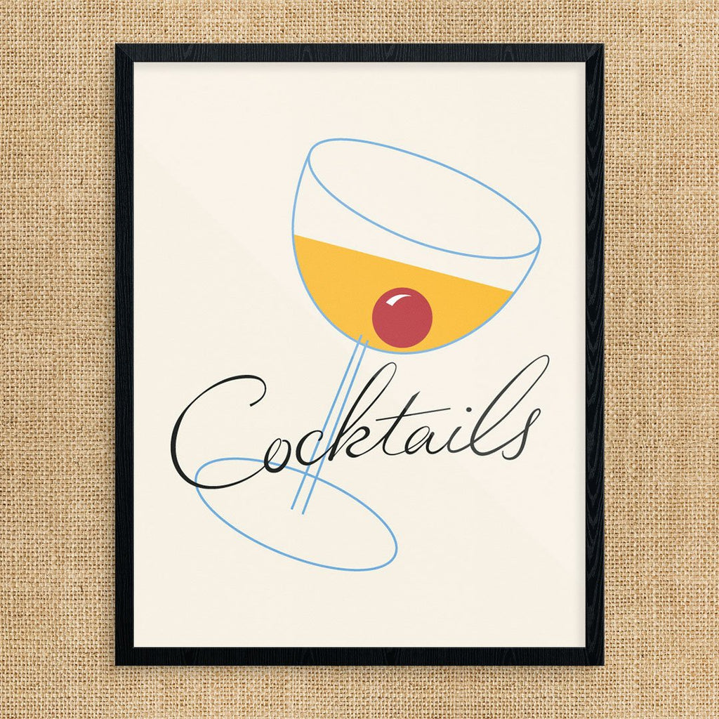 Vintage Manhattan Cocktails Print