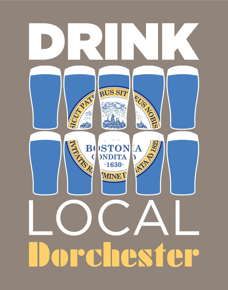 Drink Local Beer Glasses Dorchester Magnet