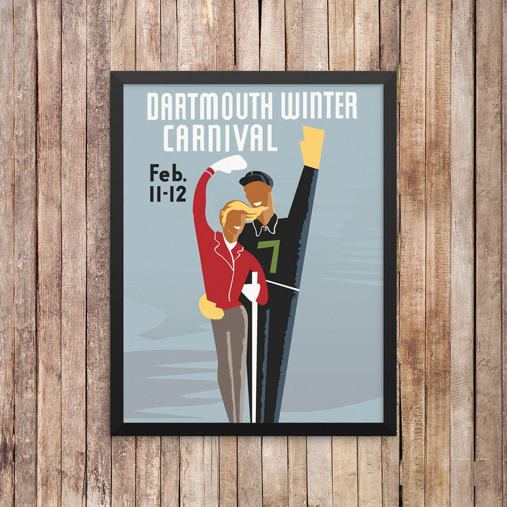 Dartmouth Winter Carnival Waving Couple 11 x 14 Print