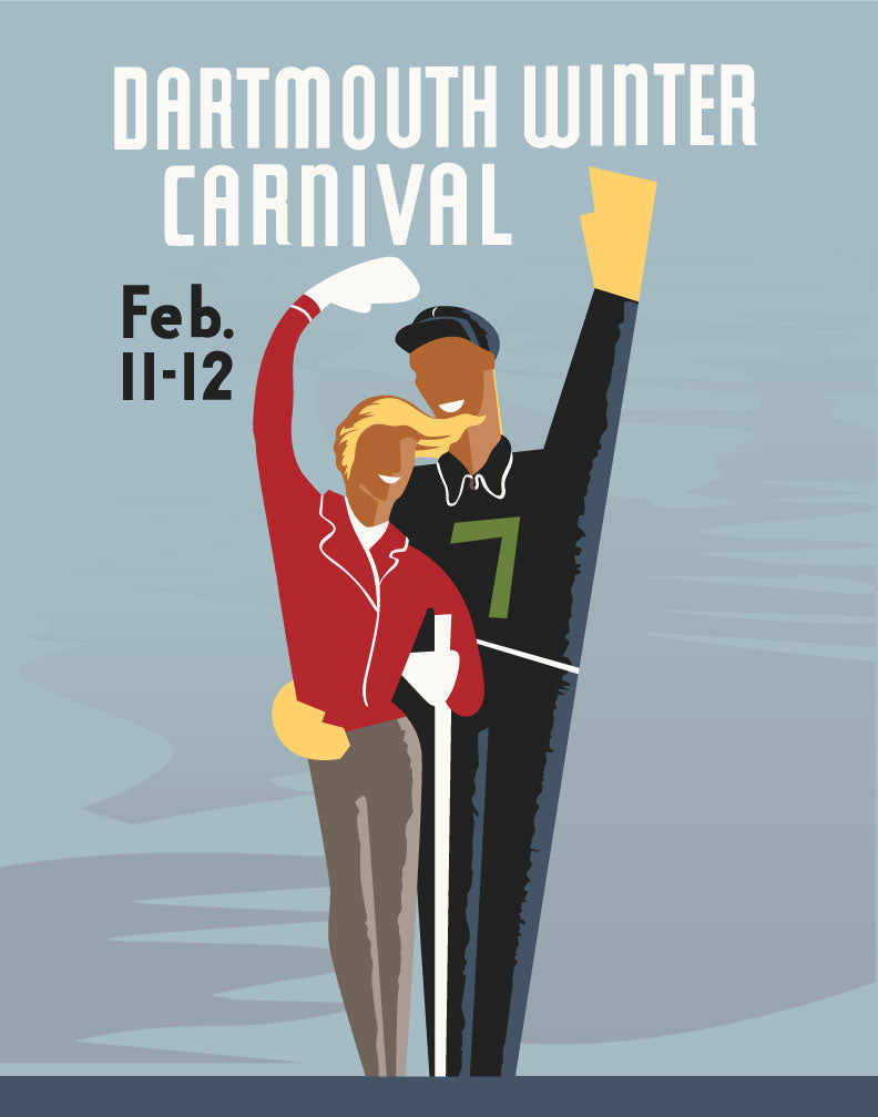 Dartmouth Winter Carnival Waving Couple Magnet