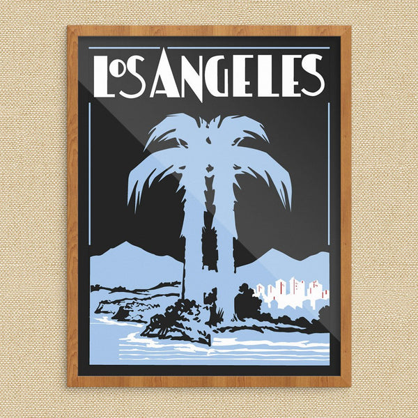 Los Angeles Art Deco Palm Tree Print