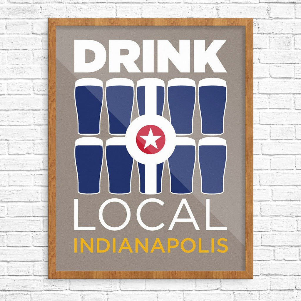 Drink Local Glasses Indianapolis Print