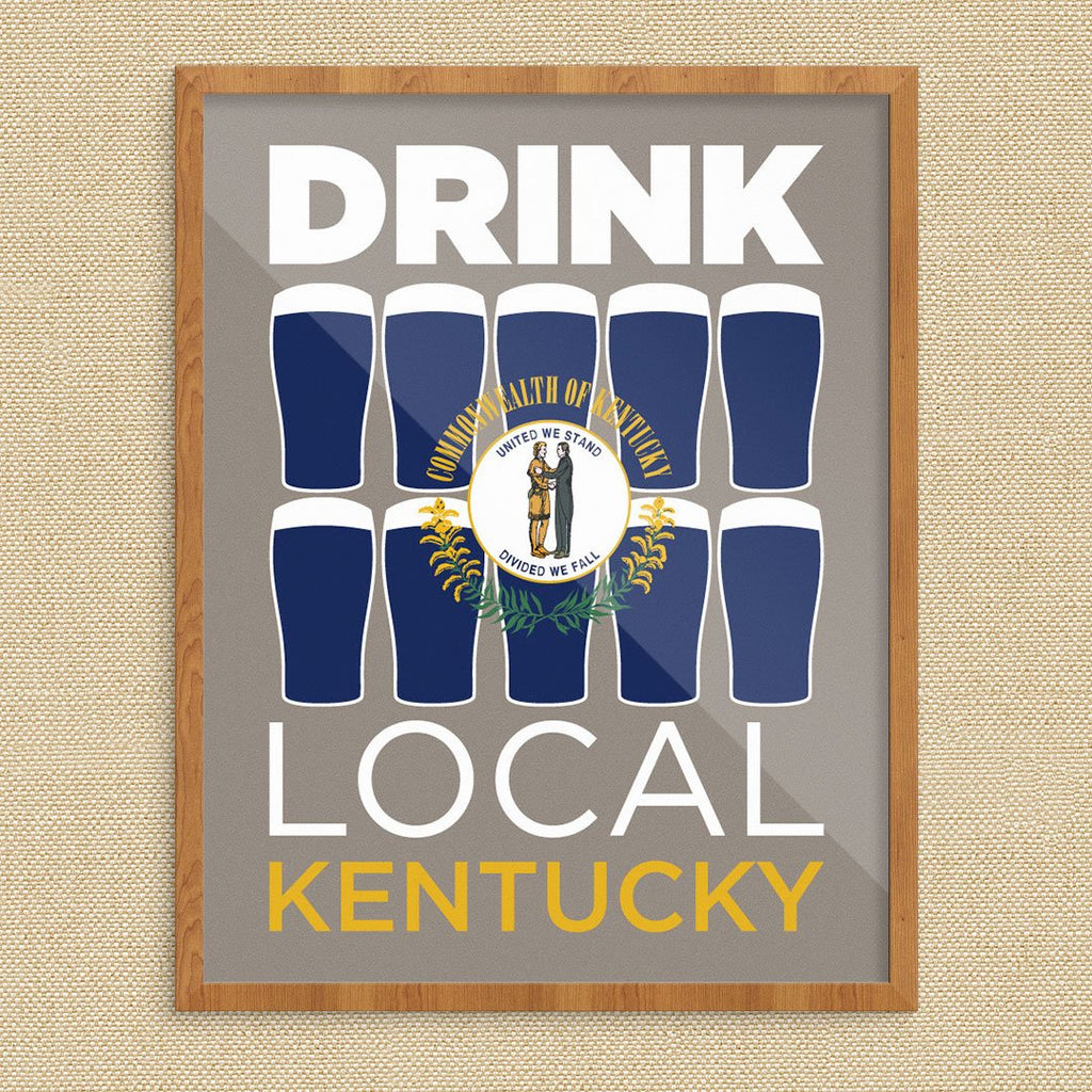 Drink Local Glasses Kentucky Print