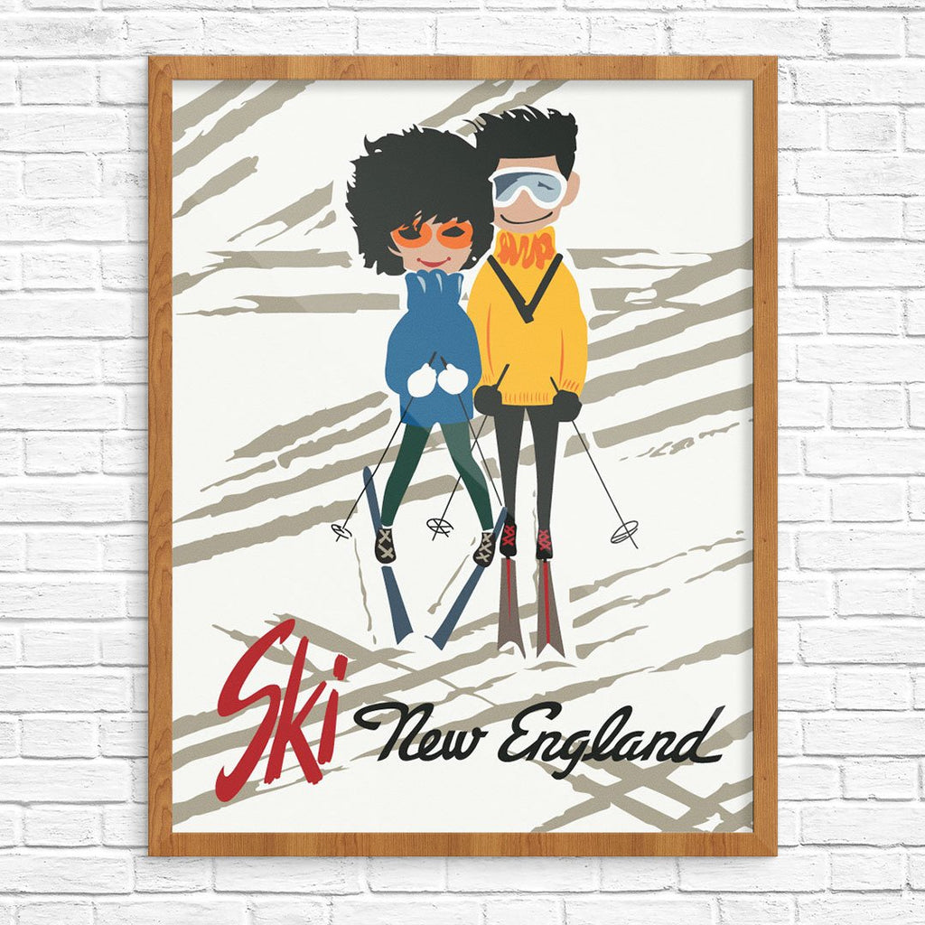 Hip Ski New England Couple Print