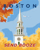 Boston Send Booze Travel Poster Magnet