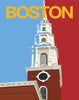 Boston Church Steeple Travel Poster Magnet