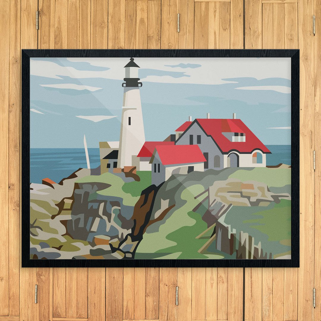 Vintage Style Paint by Numbers Kit for Adults Beginner, Lighthouse