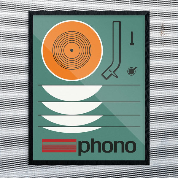 Retro Phono LP Turntable Print