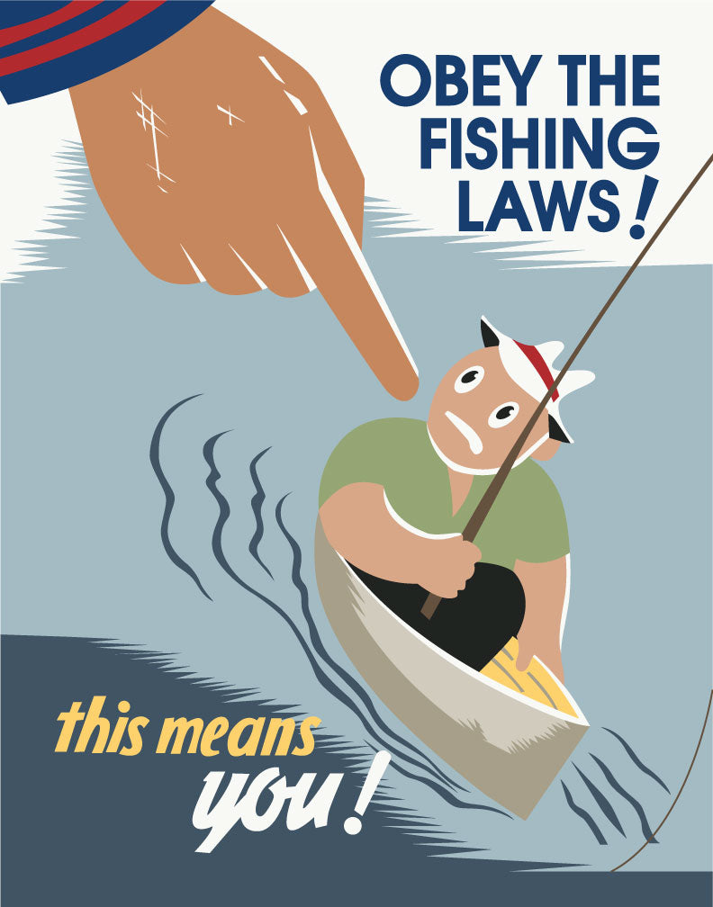 Obey The Fishing Laws This Means You! WPA Poster Magnet