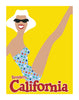 Southern California Sunbather Travel Poster Magnet