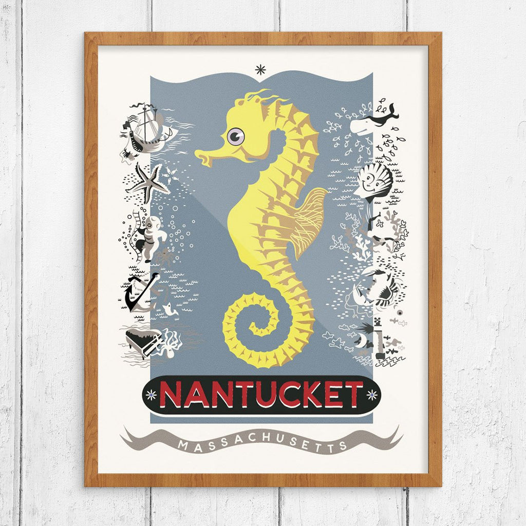 Nantucket Seahorse Print