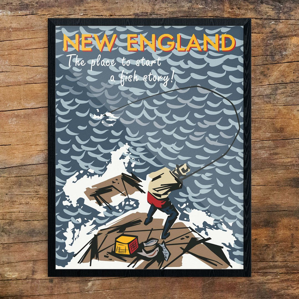 New England the Place to Start a Fish Story Print