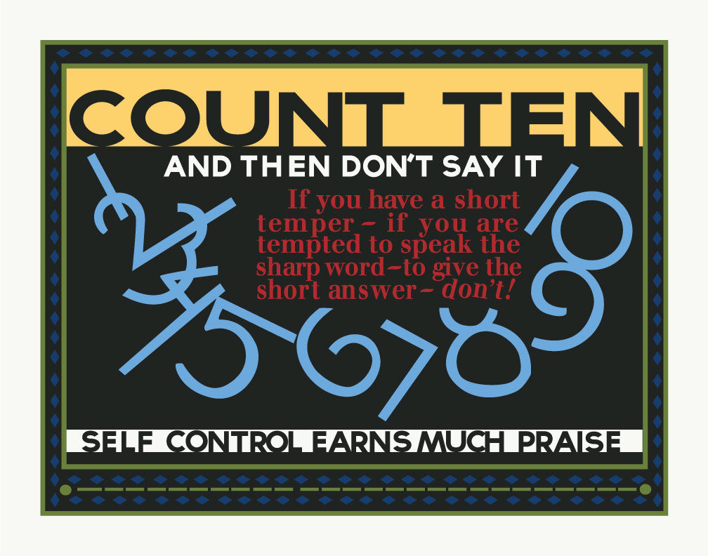 mather & Co Count to Ten and Then Don't Say it Motivational Poster