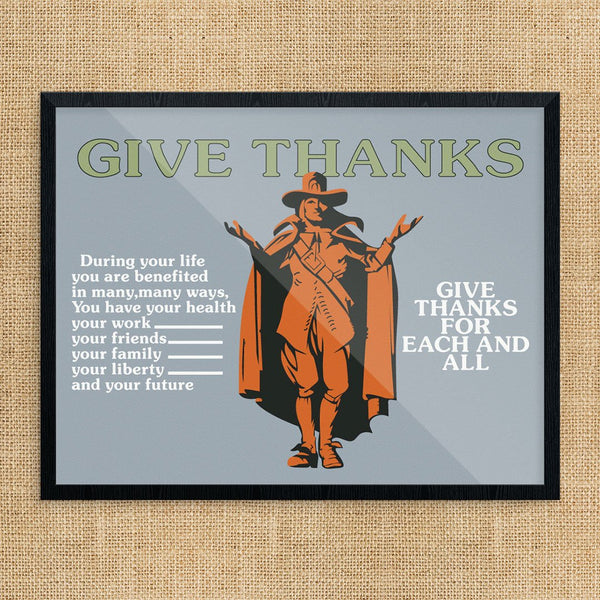 Give Thanks Mather & Co Motivational Workplace Print
