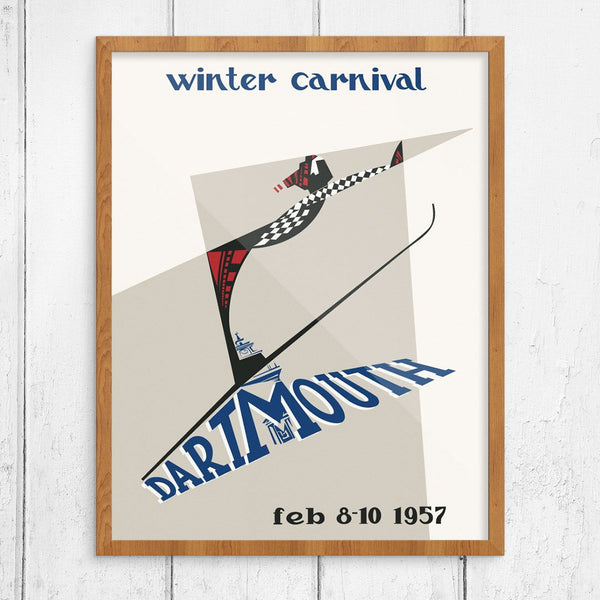 Dartmouth Winter Carnival 1957 Abstract Skier Print