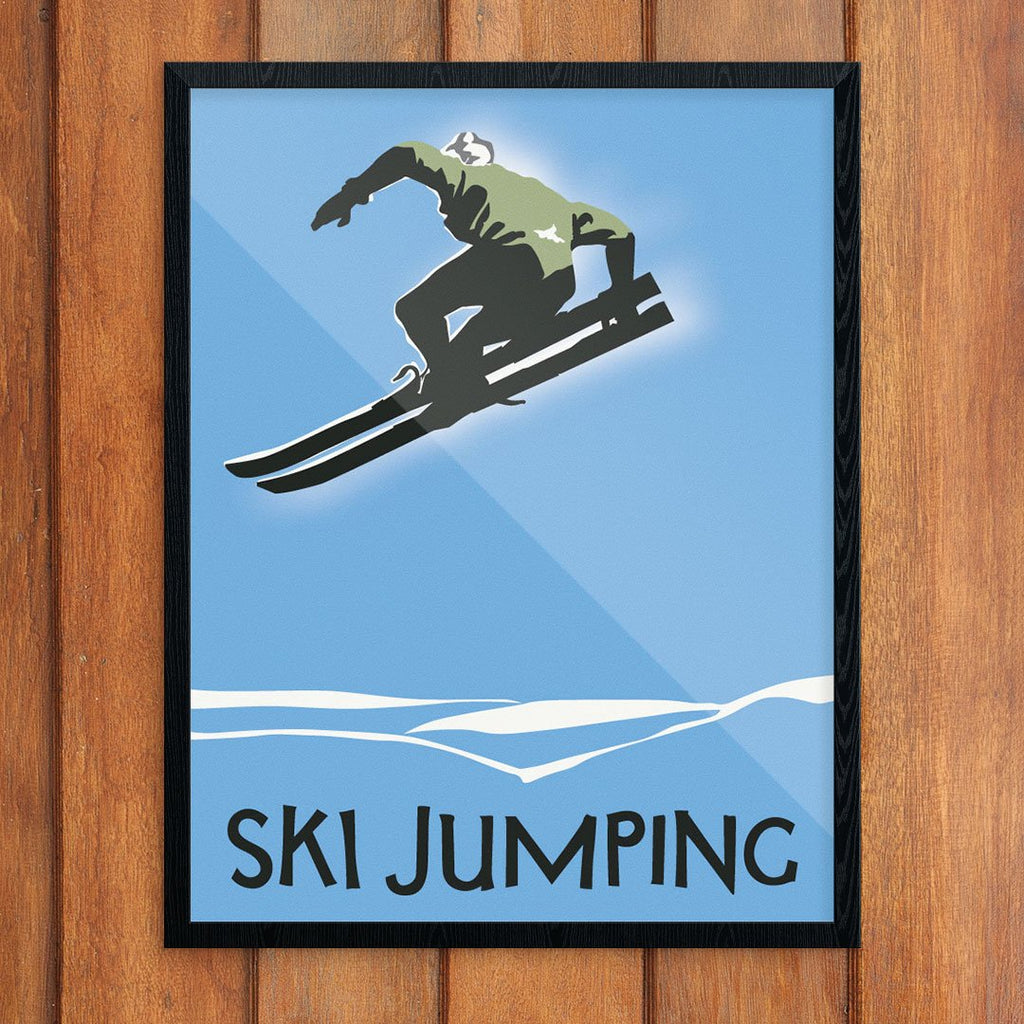 Ski Jumping Vintage Style Ski Poster Print