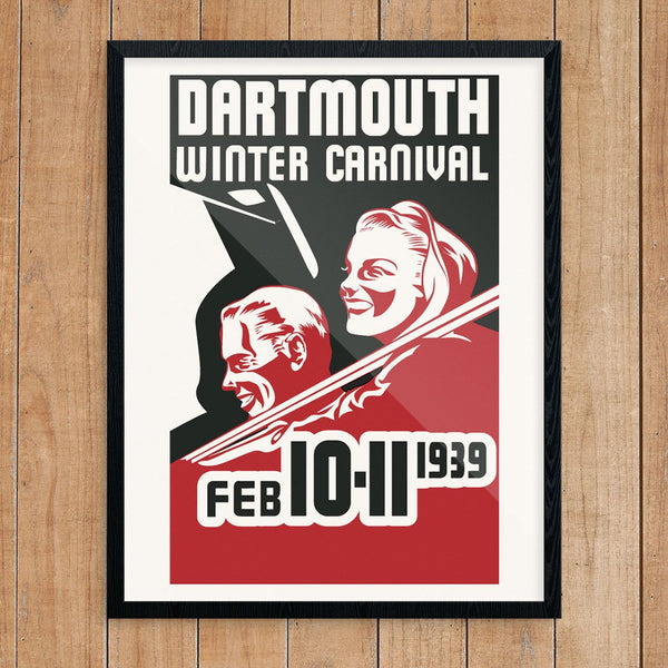 Dartmouth Winter Carnival 1939 Ski Couple Print
