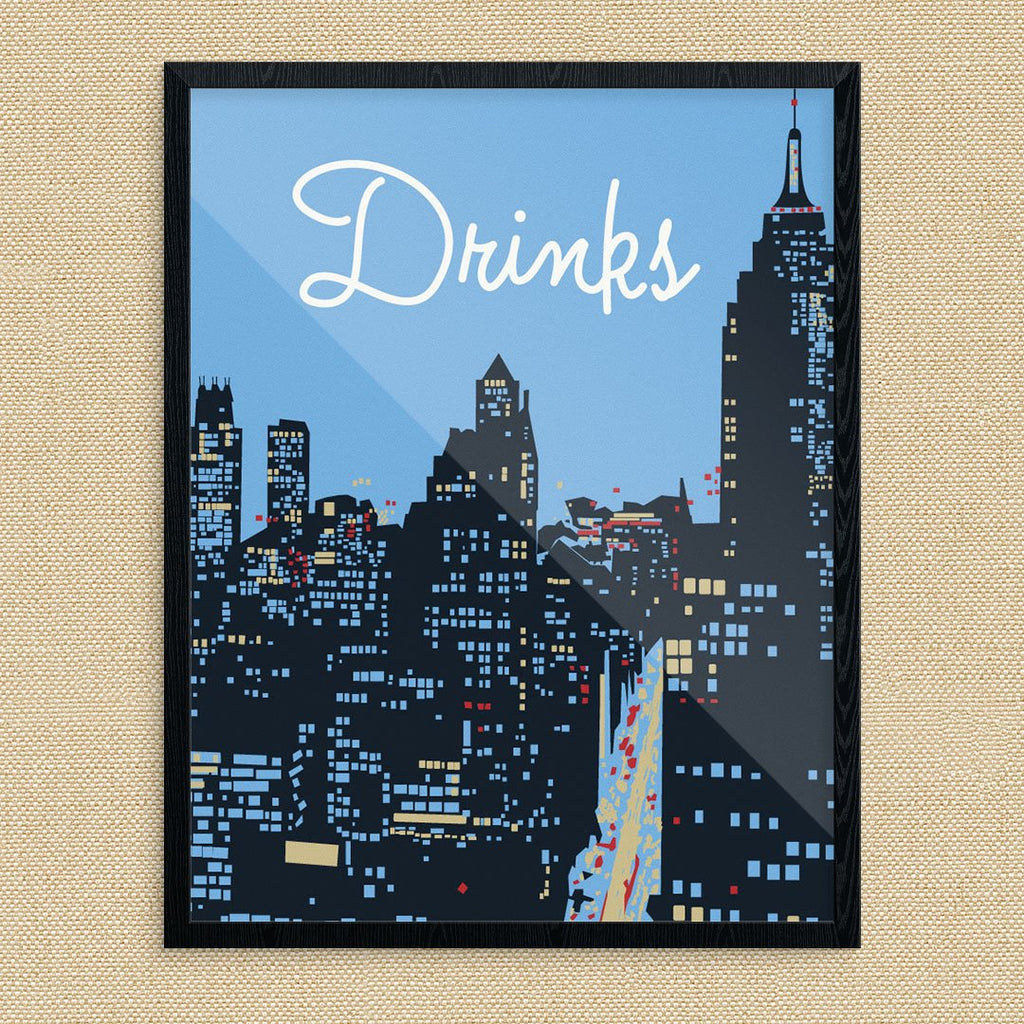 New York City Cocktail Hour Drinks Print