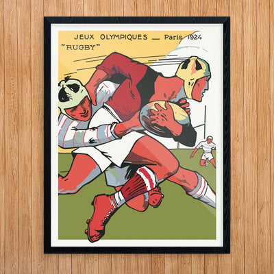 Rugby 1924 Paris Olympic Games Vintage Style Print – Fridgedoor