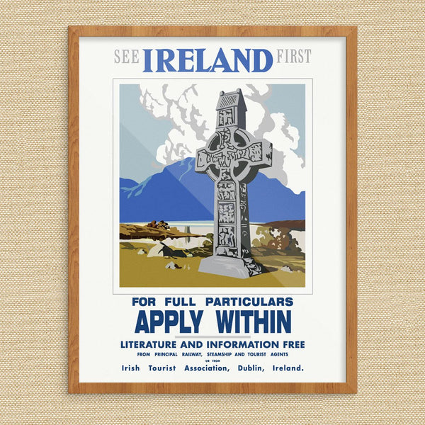 See Ireland First Apply Within Vintage Travel Poster Print
