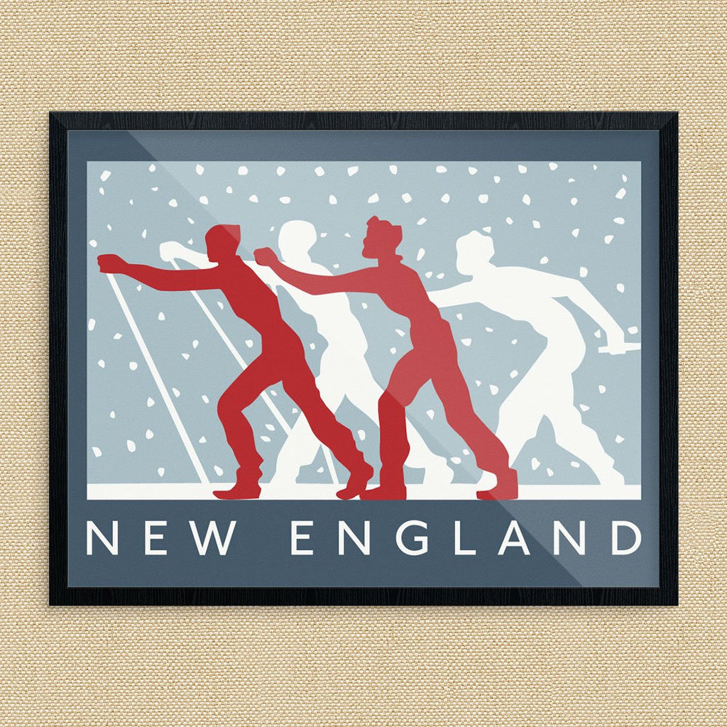 New England Cross Country Skiers Print