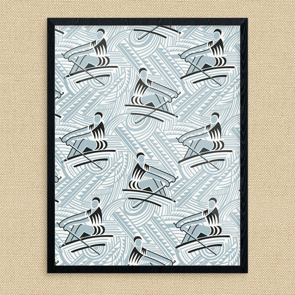 Crew Rowers Soviet Fabric Print