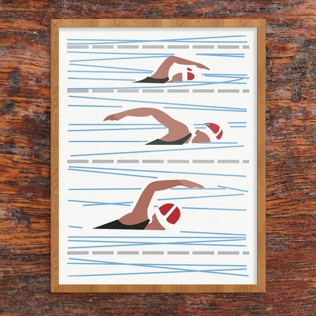 Swim Lanes Swim Race Print
