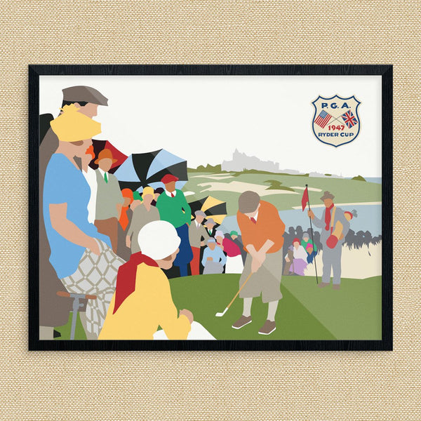 Vintage Ryder Cup British Golf Scene Print