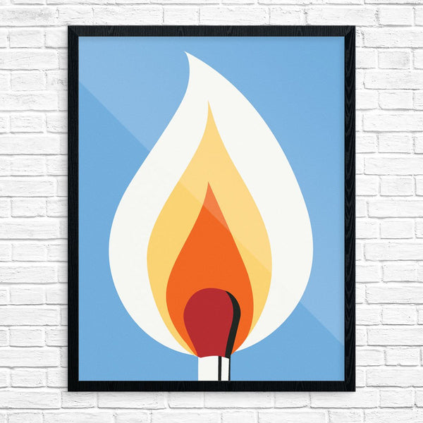 Colorful Flaming Lit Match Print