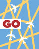 Go Airplane Grid Travel Poster