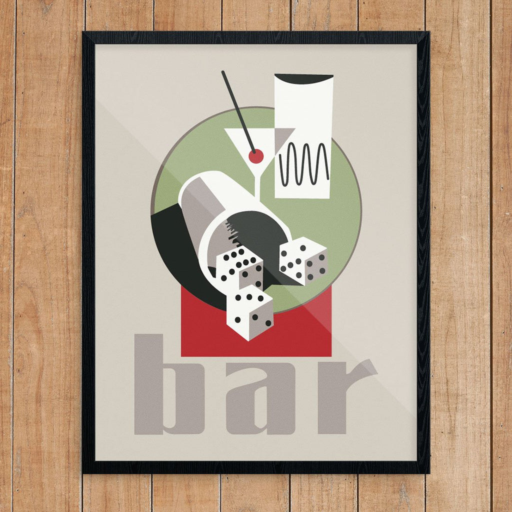 Martini & Dice Bar Scene Print