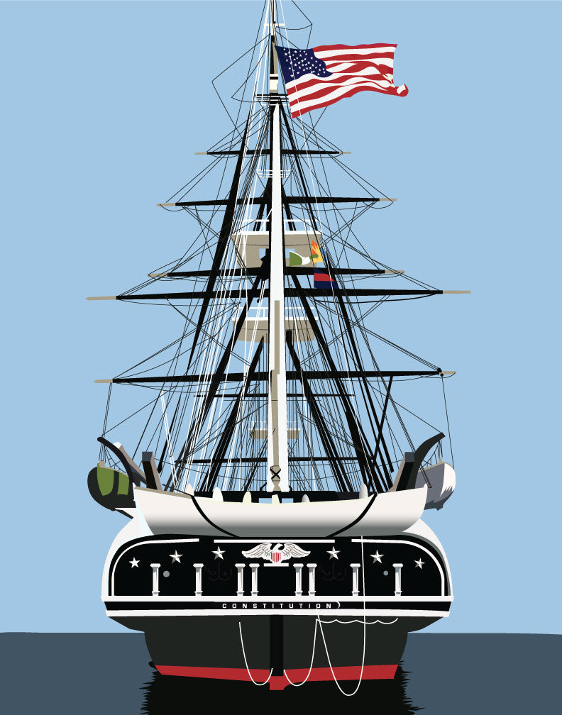 USS Constitution Magnet & Greeting Card