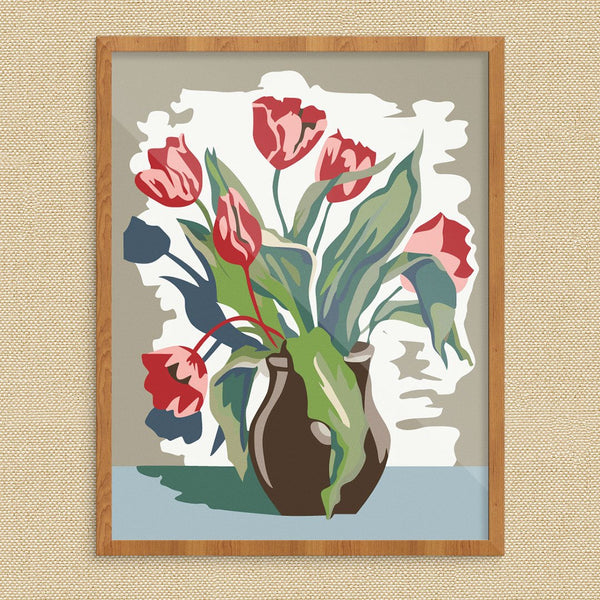 Paint By Number Style Tulips Print