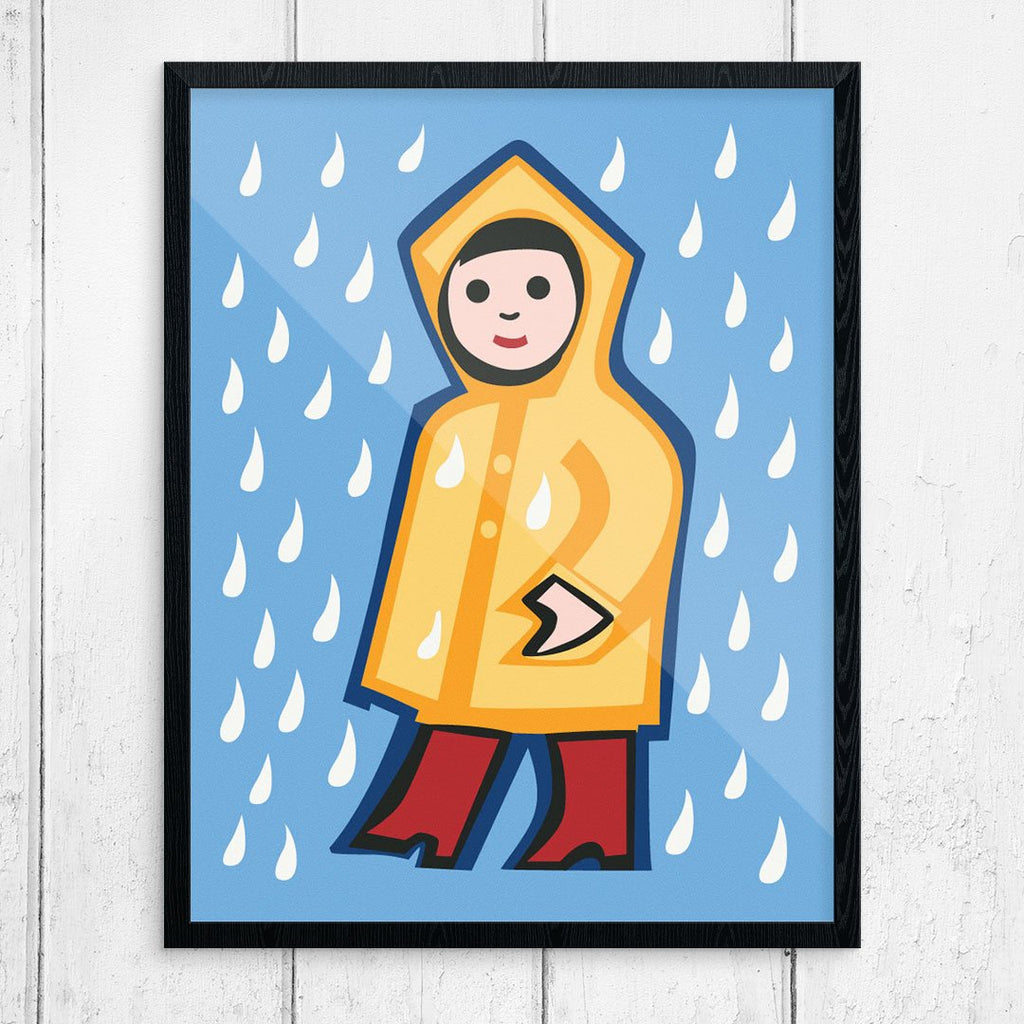 Little Girl in Yellow Raincoat Print