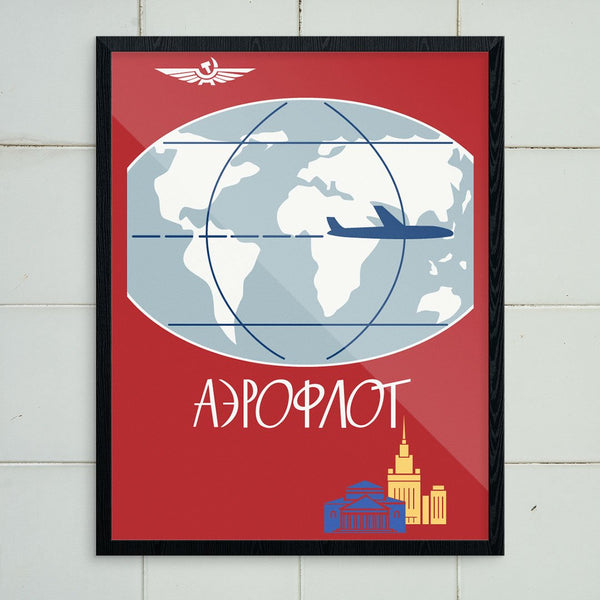 Aeroflot Russain Airline Travel Poster