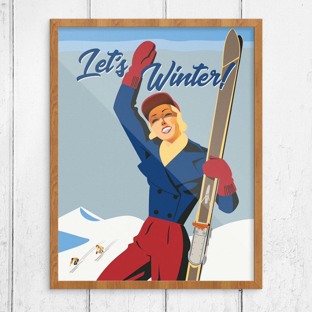 Let's Winter! Ski Poster