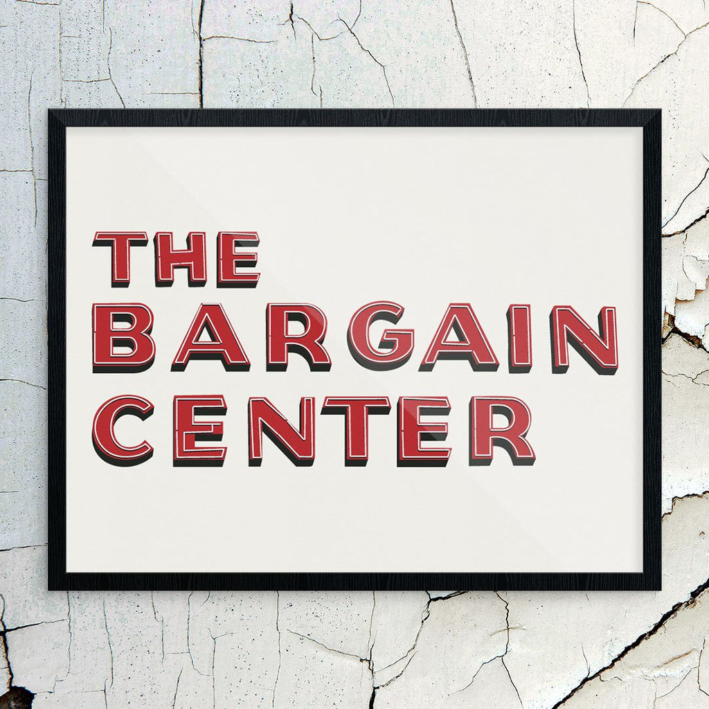 Quincy's Bargain Center Sign Print