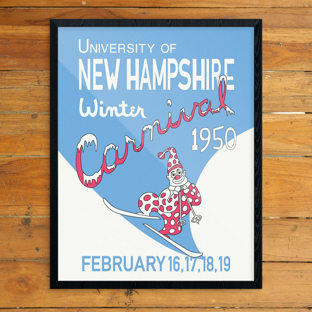 University of New Hampshire 1950 Winter carnival Ski Poster