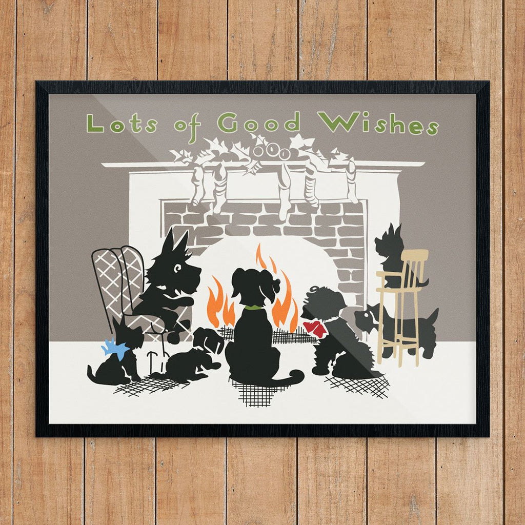 Lots of Good Wishes from the Firsplace Dogs Vintage Print