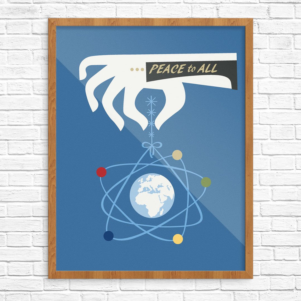 Peace to All Mid-Century Mordern Christmas Print