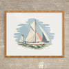 Vintage Cruising Saiboat Print