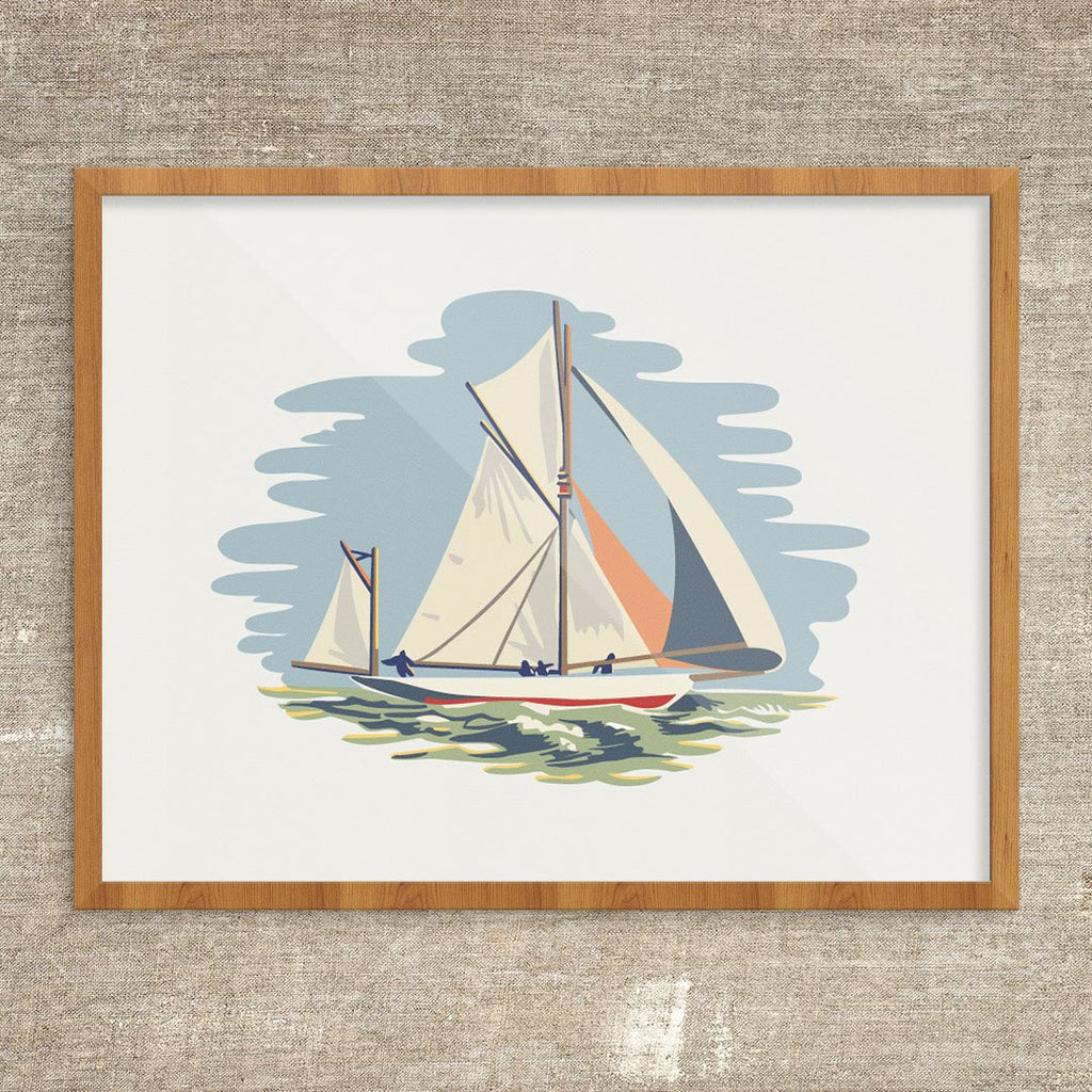 Vintage Cruising Saiboat Print