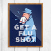 Get a Flu Shot Sneezing Man Print