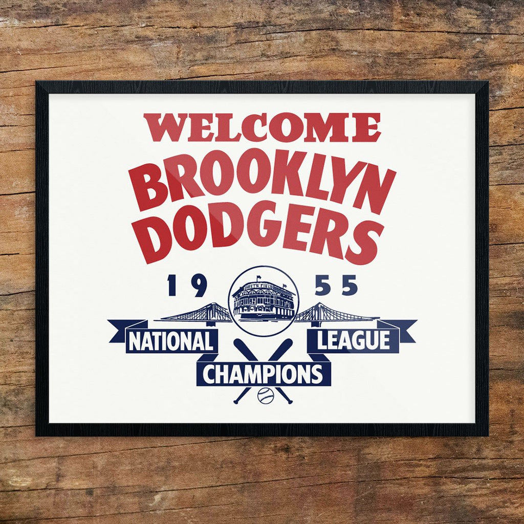 Welcome Brooklyn Dodgers Ebbets Field 1955 National League Champs Prin –  Fridgedoor