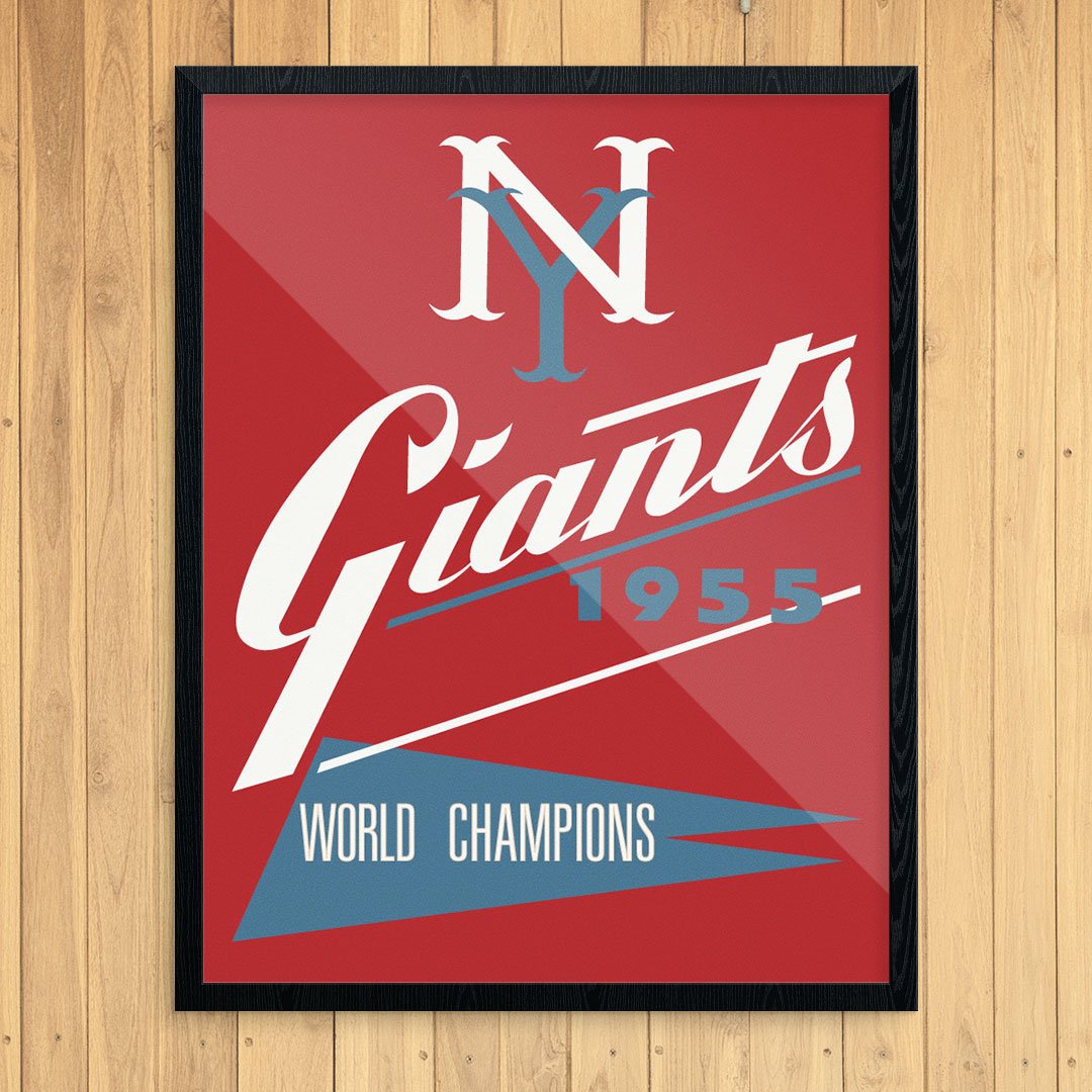 New York Giants World Champions 1955 Scorecard Print – Fridgedoor